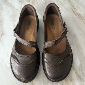 Drexlite Dark Brown Leather Mary Jane Flats Size 7.5